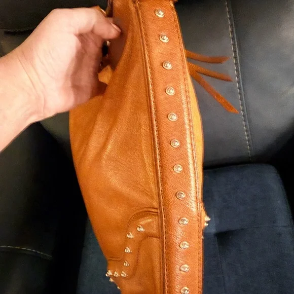 Michael Kors Tan Studded Hobo Bag - Picture 5 of 14